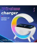 Lampa smart si Incarcator Wireless 15 W , led rgb