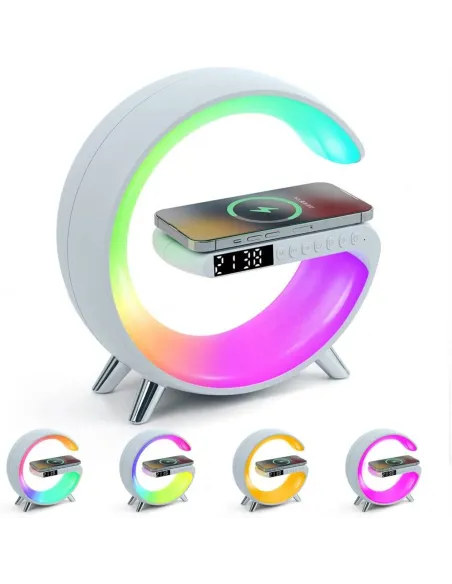 Lampa smart si Incarcator Wireless 15 W , led rgb