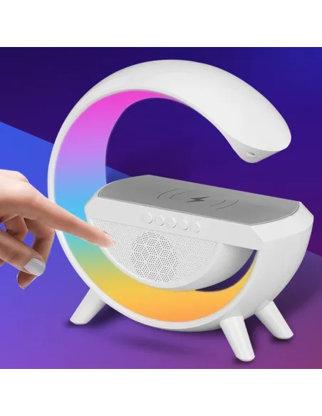 Lampa smart si Incarcator Wireless 15 W , led rgb