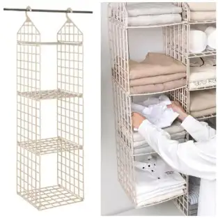 Raft depozitare pliabil , culoare crem , 110 cm