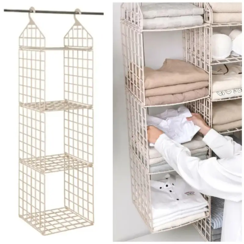 Raft depozitare pliabil , culoare crem , 110 cm