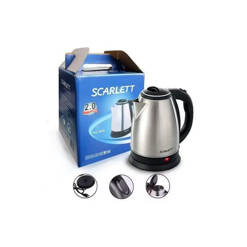 Cana fierbator cu declansare automata , inox, 2 l , 1500 w, scarlett