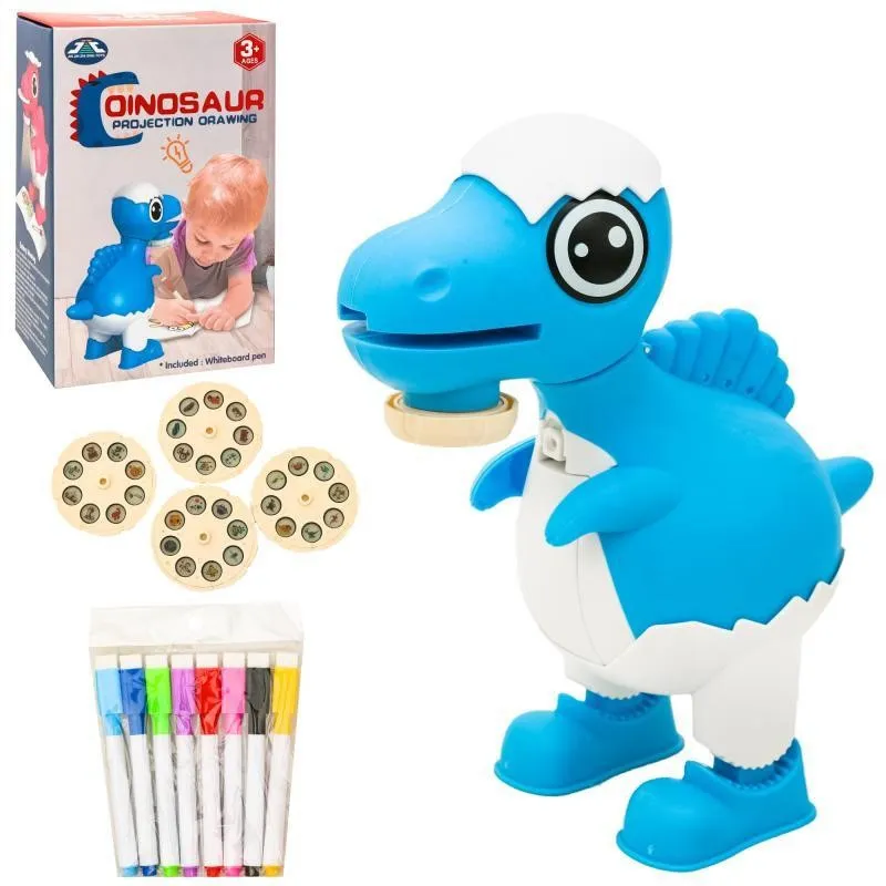 Dinozaur Proiector pentru Desen – 32 Imagini Proiectate + 8 Carioci Colorate Incluse