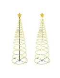 Decoratiune solara Brad cu stea, 85cm, alb cald