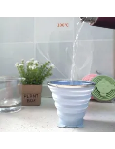 Cana pliabila din silicon cu capac , portabila, perfecta pentru orice activitate 2