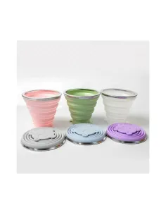 Cana pliabila din silicon cu capac , portabila, perfecta pentru orice activitate