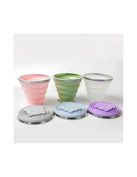 Cana pliabila din silicon cu capac , portabila, perfecta pentru orice activitate