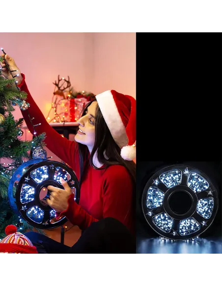 Instalatie LED rola, 50m , 300 LED-uri mari tip diamant, diverse culori