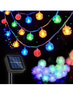 Instalatie solara tip snowball cu 50 leduri multicolor