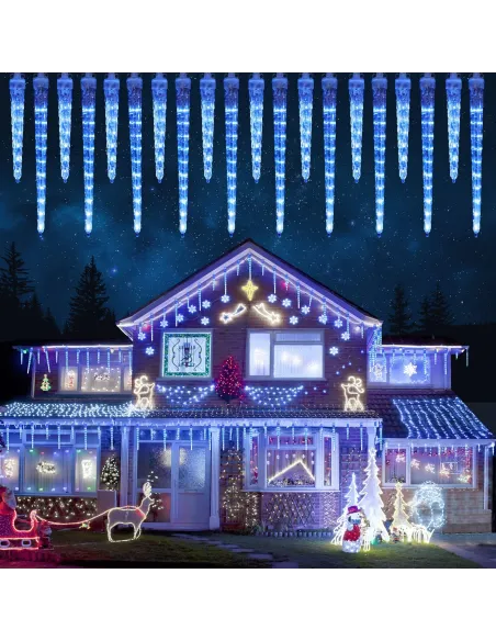 Instalatie tip turturi de gheata cu led, 3M, interconectabili, IP44, diverse culori