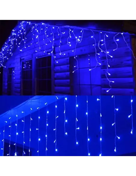 Instalatie de Craciun perdea luminoasa cu franjuri inegali , 45 m