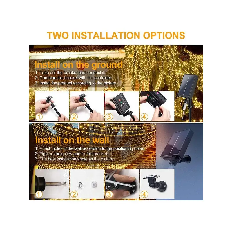 Instalatie solara 500 LED, 50 metri, controler, panou mare