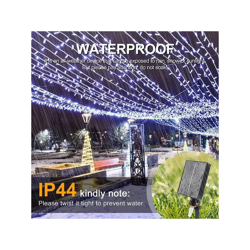 Instalatie 500 LED cu panou solar mare, 50 M, multicolor,  pentru exterior