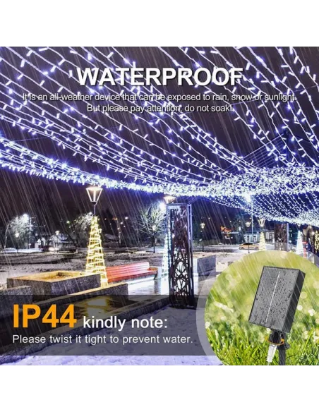 Instalatie 500 LED cu panou solar mare, 50 M, multicolor,  pentru exterior, model 2024