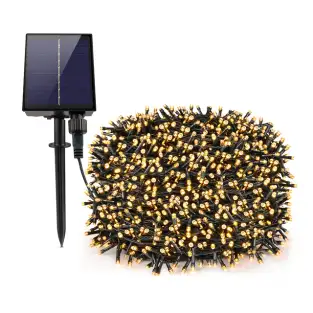 Instalatie 500 LED cu panou solar mare, 50 M, multicolor, pentru exterior 2