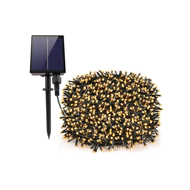 Instalatie 500 LED cu panou solar mare, 50 M, multicolor,  pentru exterior