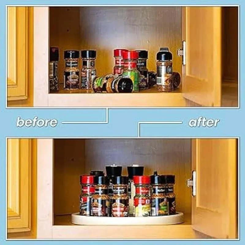 Organizator rotativ cu tava antiderapanta , material plastic