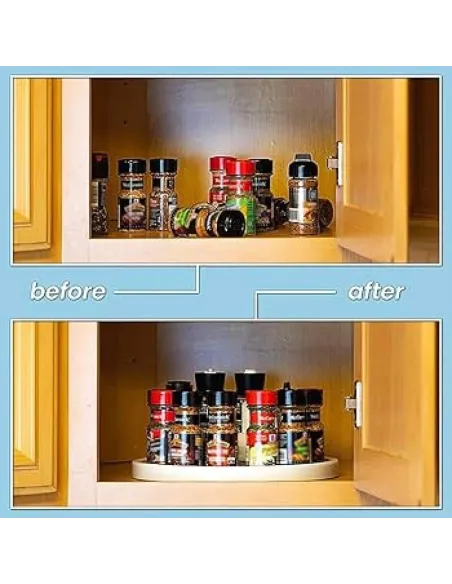 Organizator rotativ cu tava antiderapanta , material plastic