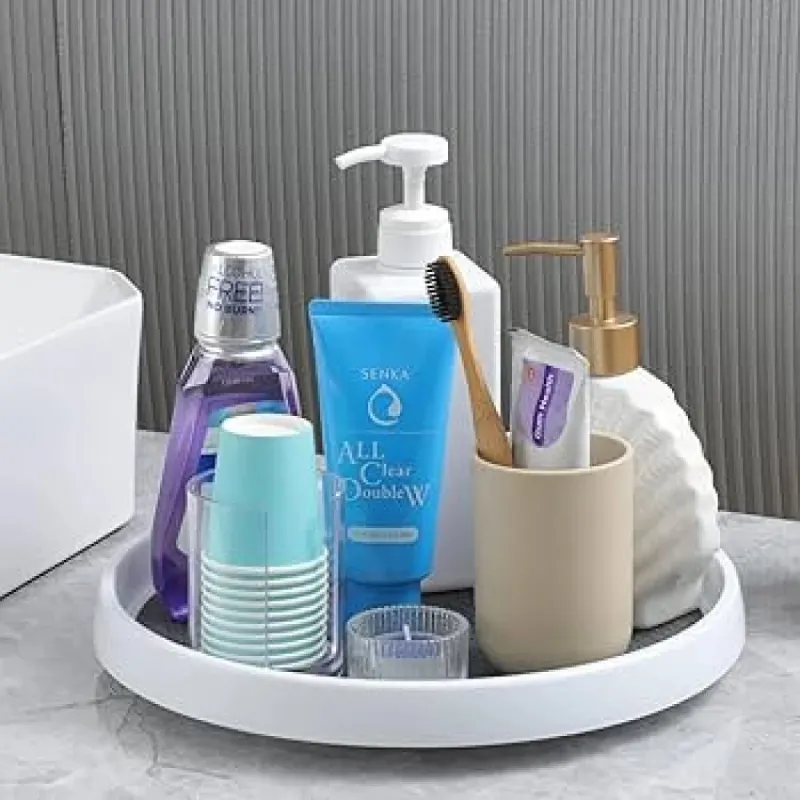 Organizator rotativ cu tava antiderapanta , material plastic