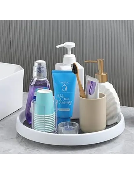 Organizator rotativ cu tava antiderapanta , material plastic