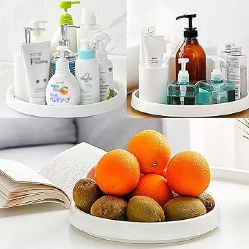 Organizator rotativ cu tava antiderapanta , material plastic