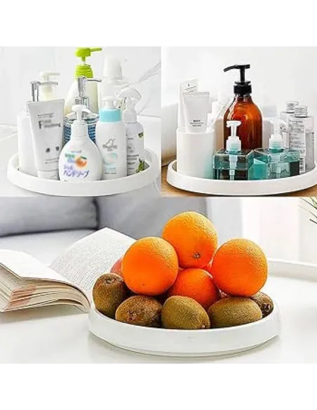 Organizator rotativ cu tava antiderapanta , material plastic