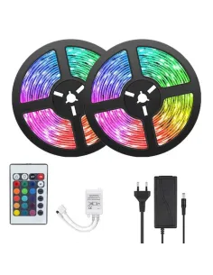 Set 3 x banda led rgb  multicolor cu telecomanda,  5 metri 2