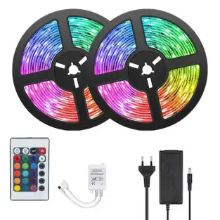 Set 3 x banda led rgb multicolor cu telecomanda, 5 metri 2
