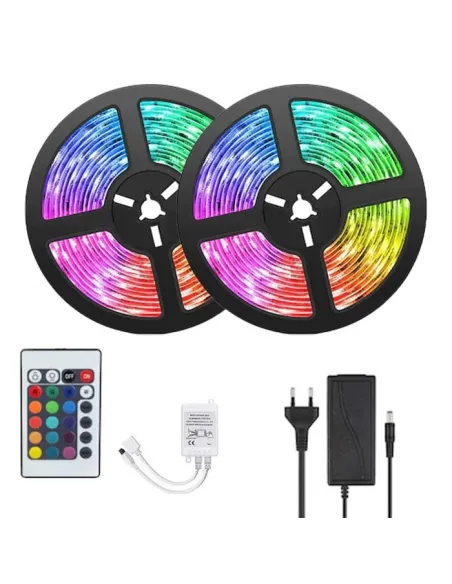 Set 3 x banda led rgb  multicolor cu telecomanda,  5 metri