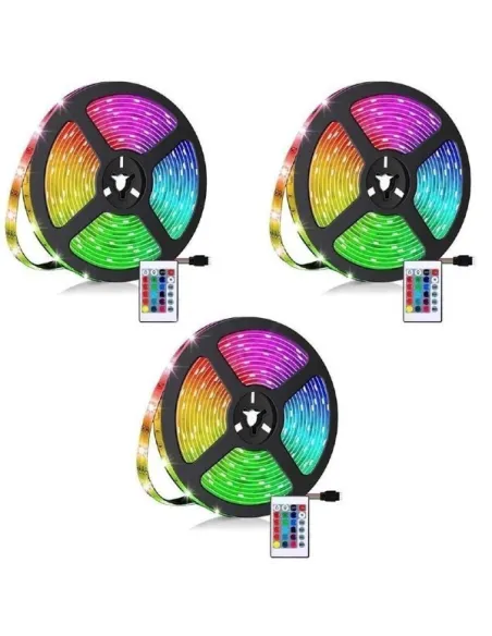 Set 3 x banda led rgb  multicolor cu telecomanda,  5 metri