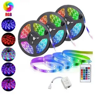 Set 3 x banda led rgb multicolor cu telecomanda, 5 metri