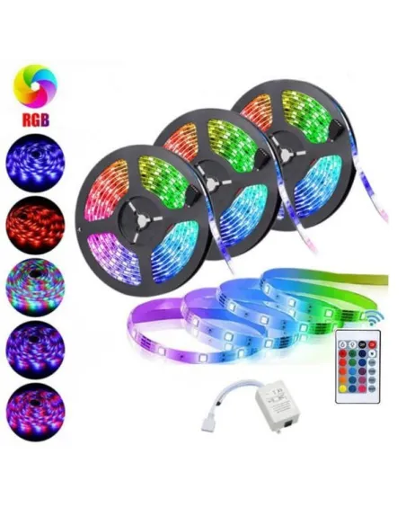 Set 3 x banda led rgb  multicolor cu telecomanda,  5 metri