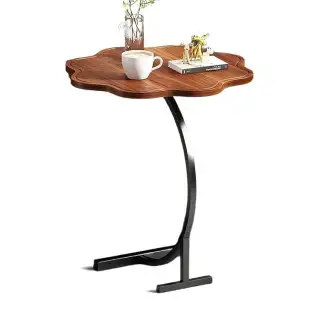 Masuta tip floare cu picior pentru canapea sau pat, culoare maro