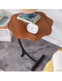 Masuta tip floare cu picior pentru canapea sau pat, culoare maro