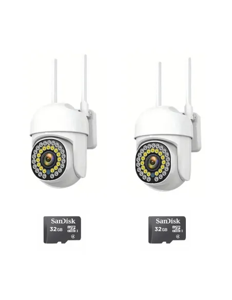 Set 4 Camere IP 360° WiFi JT-8161QJ cu 4 Carduri 32GB | Live & Noapte