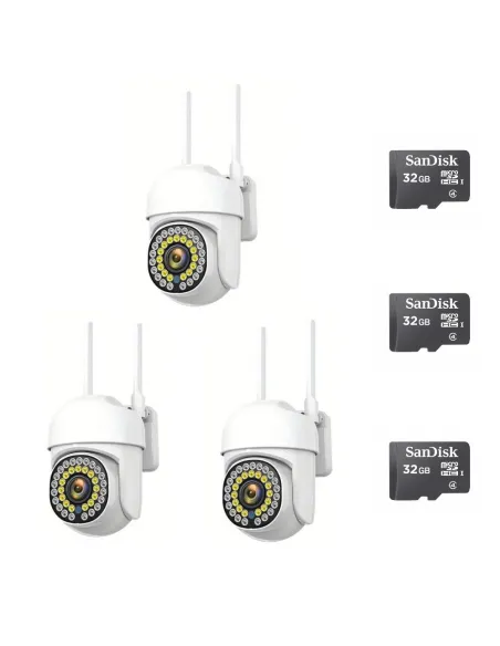 Set 4 Camere IP 360° WiFi JT-8161QJ cu 4 Carduri 32GB | Live & Noapte