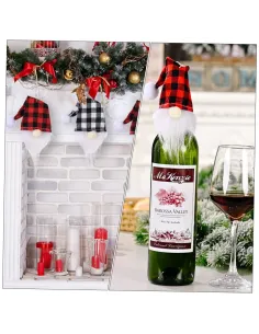 Set 6 accesorii decorative pentru sticle, Mos Craciun 2