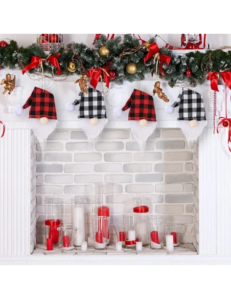 Set 6 accesorii decorative pentru sticle, Mos Craciun