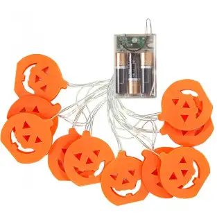 Instalatie LED 20 dovleci Halloween cu baterii