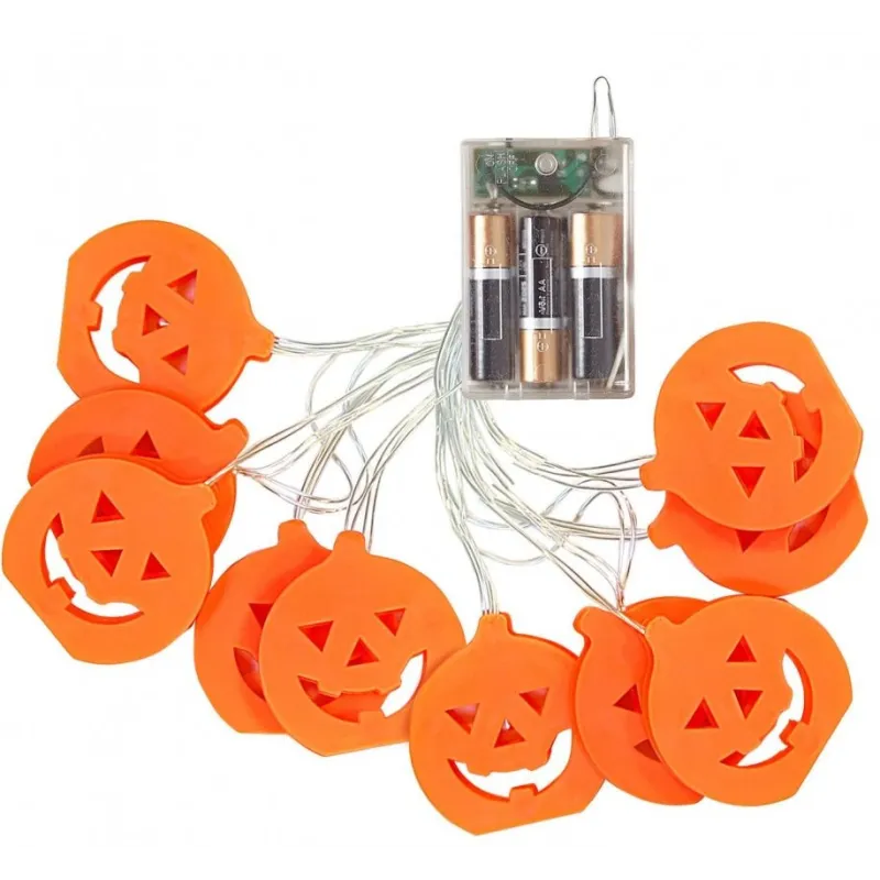 Instalatie LED 20 dovleci Halloween cu baterii