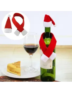 Ornamente de craciun , pentru sticle , caciulita si fular 2