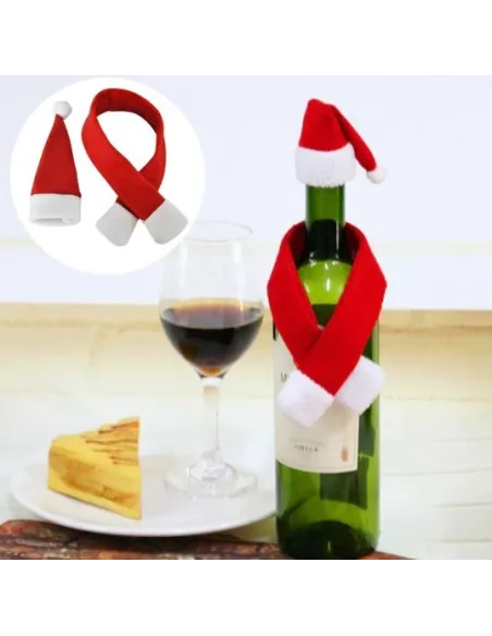 Ornamente de craciun , pentru sticle , caciulita si fular