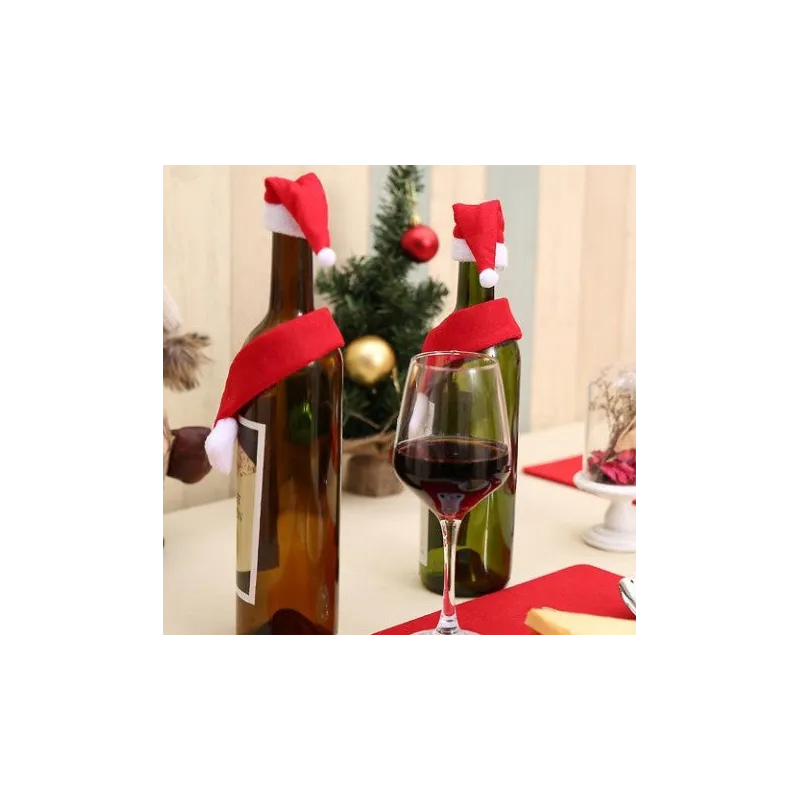 Ornamente de craciun , pentru sticle , caciulita si fular