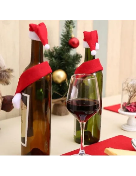 Ornamente de craciun , pentru sticle , caciulita si fular