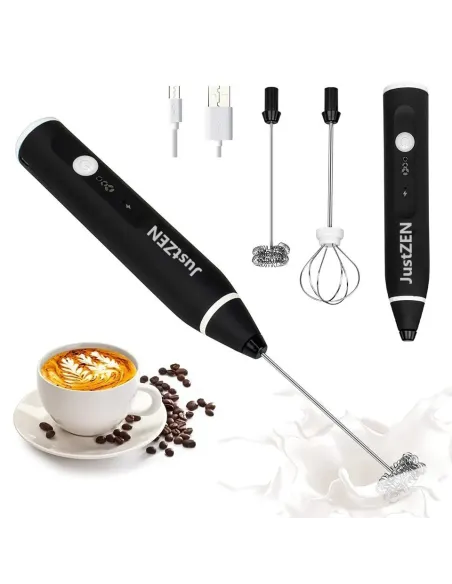 Mixer frappe cu 2 capete, 3 trepte de viteza,acumulator reincarcabil USB super portabil, negru