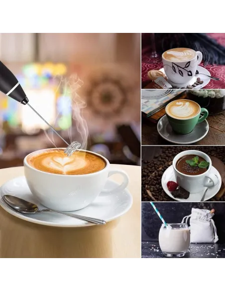 Mixer frappe cu 2 capete, 3 trepte de viteza,acumulator reincarcabil USB super portabil, negru