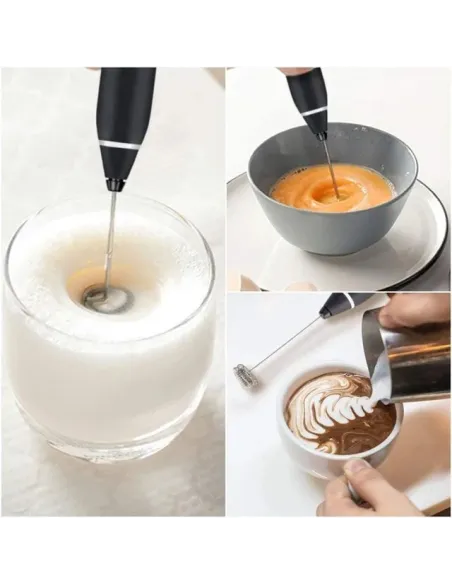 Mixer frappe cu 2 capete, 3 trepte de viteza,acumulator reincarcabil USB super portabil, negru