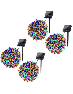 Set 4 x instalatie solara 100 LED, multicolor