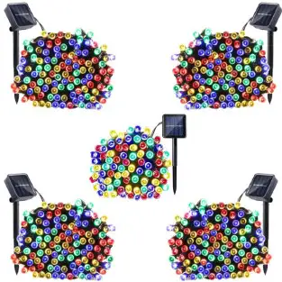 Set 5 x instalatie solara 100 LED, culoare multicolor