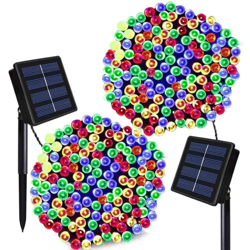 Set 5 x instalatie solara 100 LED, culoare multicolor